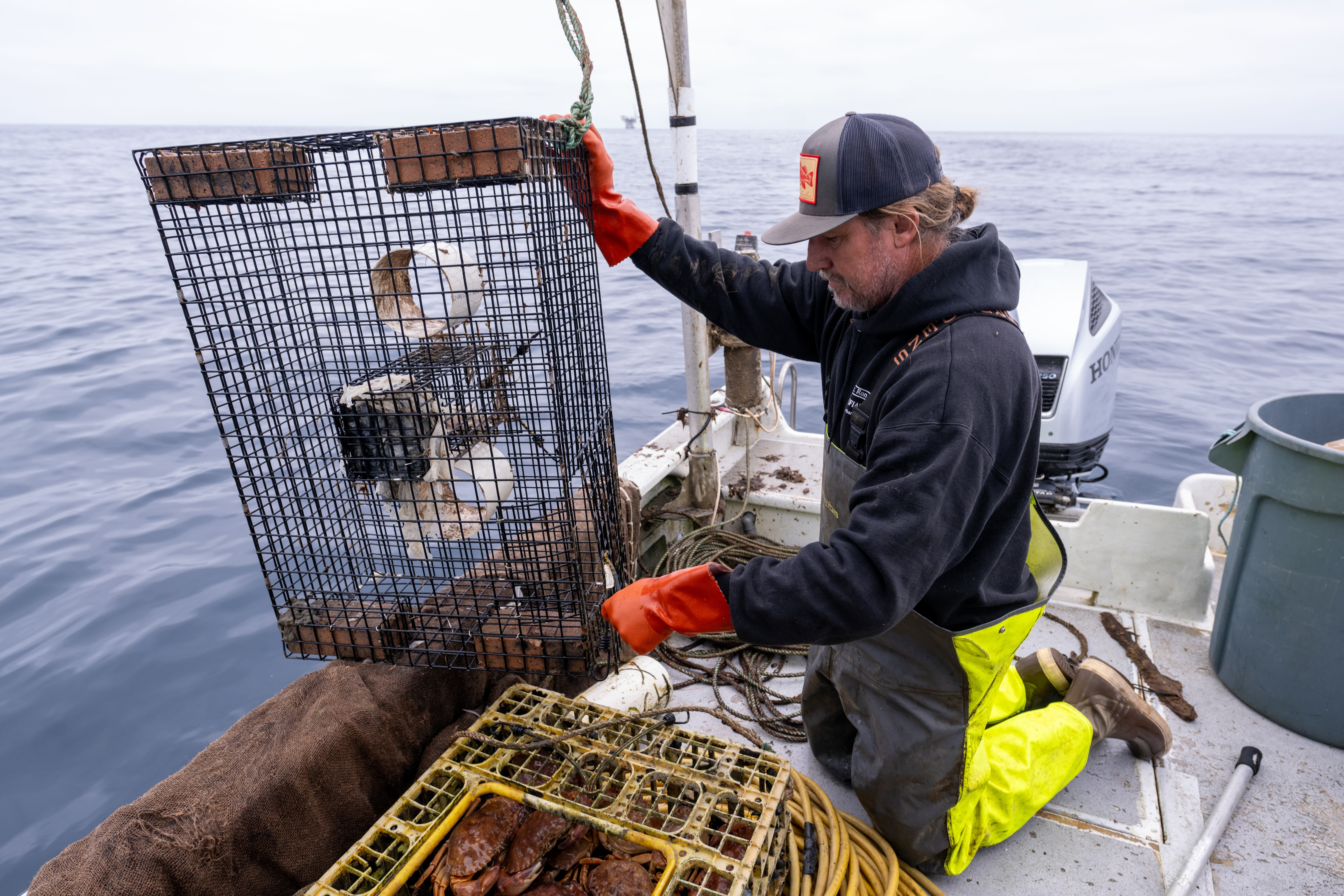 Jason with his crab trap