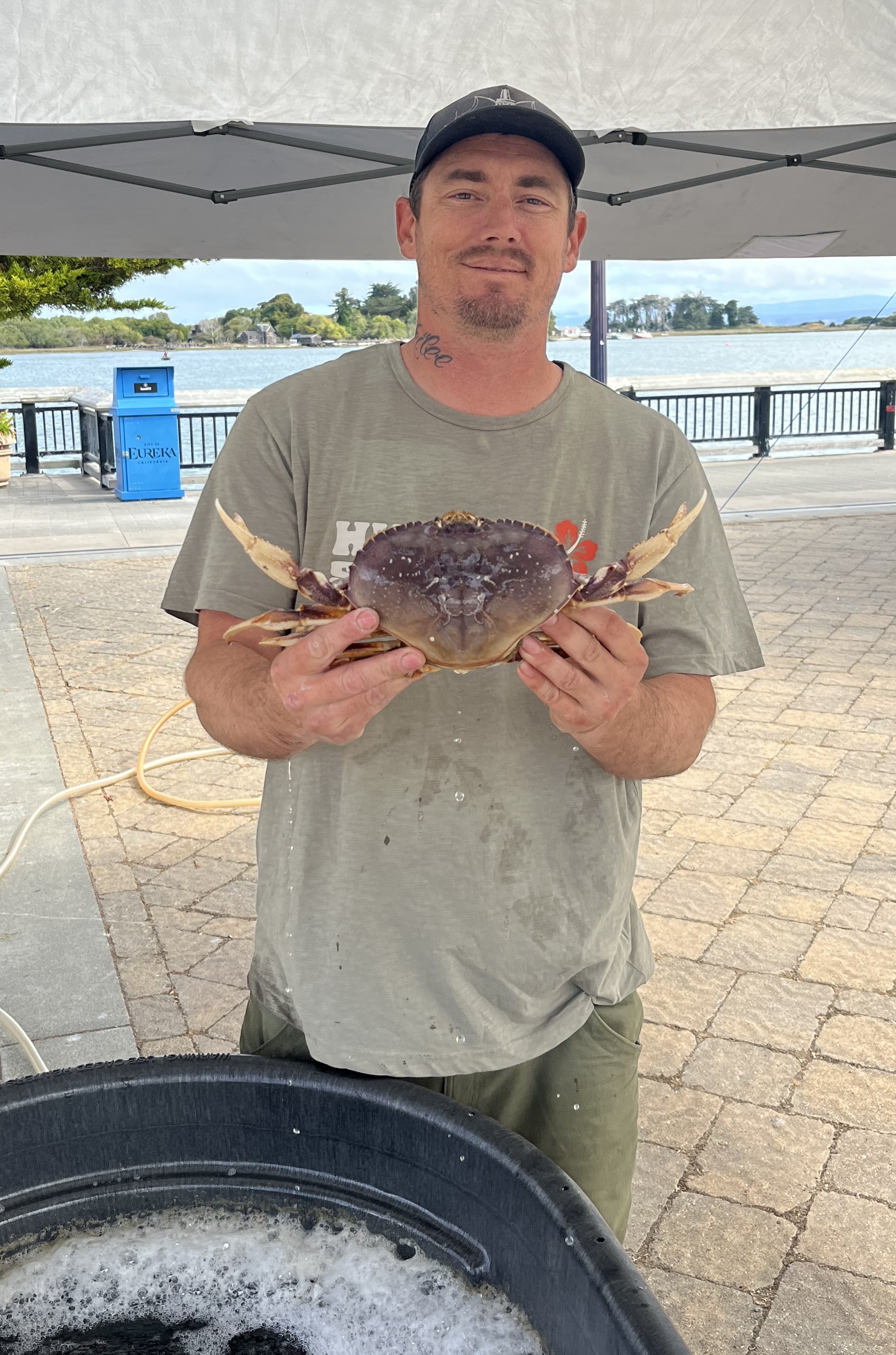 Tony holding a crab