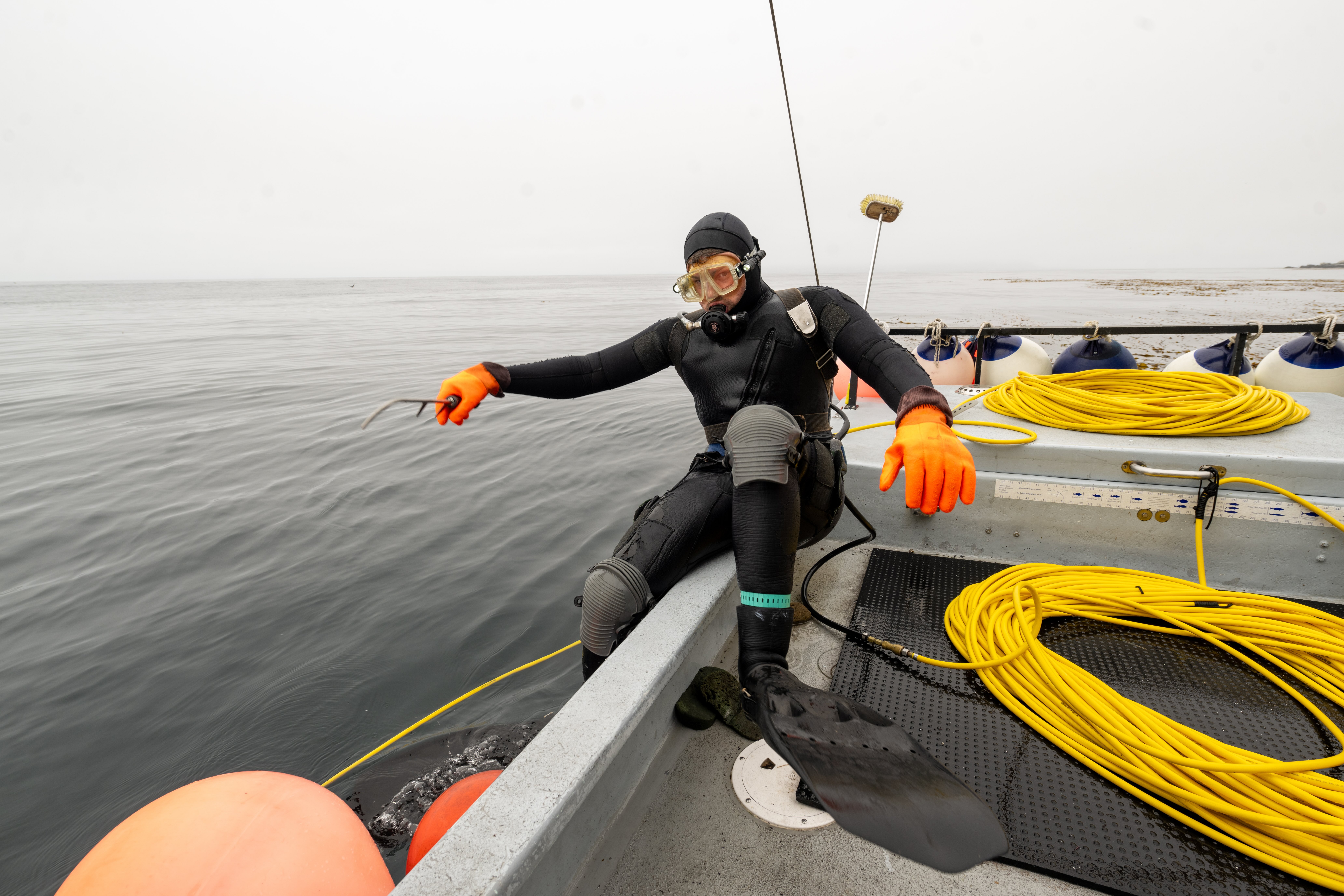 Nathan getting ready for a dive