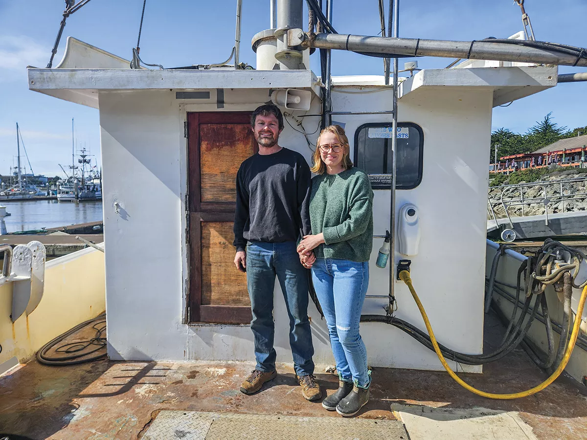 Ashley and Travis on their fishing vessel