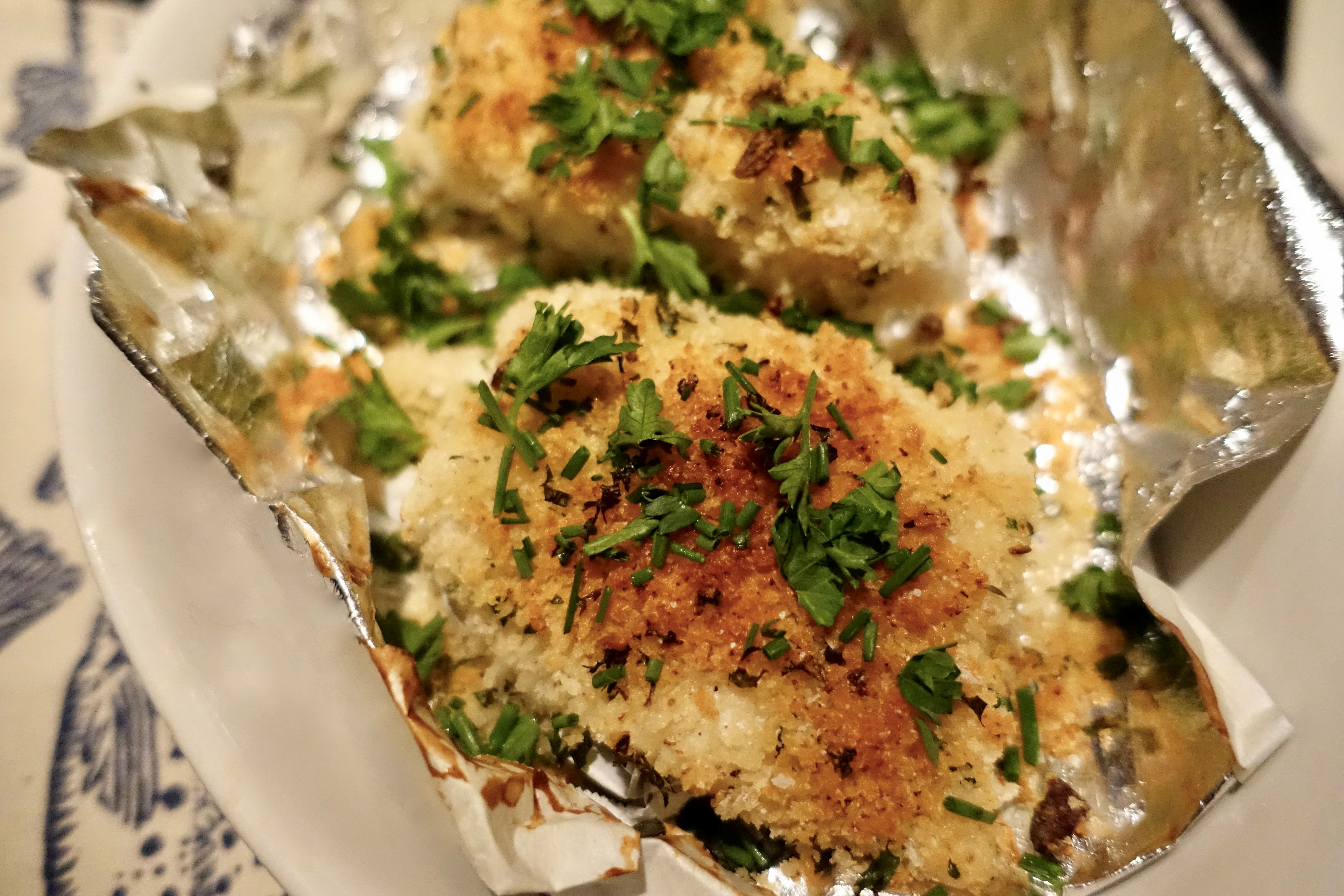 Mayonnaise halibut on foil