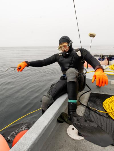 Nathan getting ready for a dive