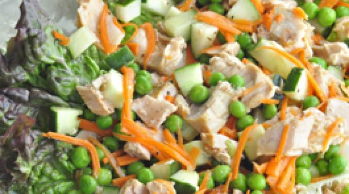 Tuna salad on a bed of greens