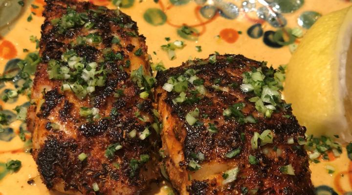 Blackened Sablefish (black cod) with Sauce Gribiche