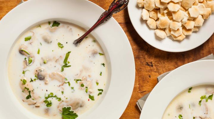 Stock photo of oyster soup. Credit: Brent Hofacker, Adobe Stock
