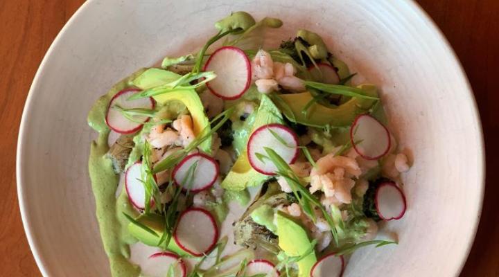 Photo of pink shrimp salad