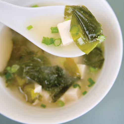 bowl of sugar kelp miso soup