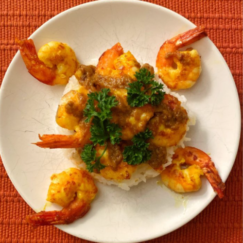 Grilled shrimp satay